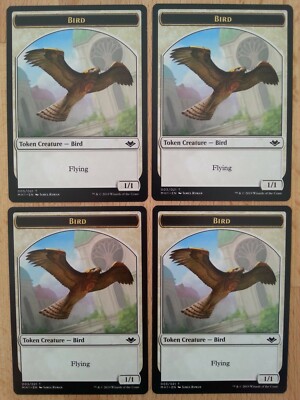 MTG Magic 4x Bird / Elephant TOKEN Double Faced (Modern Horizons) M/NM Eng