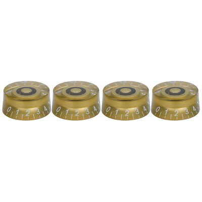 4Pcs Acrylic Bass Guitar Knobs Volume Tone Control Knobs Gold White Numbers