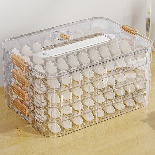 Multi-layer Dumpling Storage Box with Lid Kitchen Refrigerator Food Keeping - Picture 10 of 16