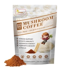 10 IN 1 Organic Mushroom Coffee 60 Servings Boost Energy Support Focus 2015 New!