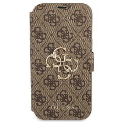 Guess iPhone 13 PRO MAX Tasche Book Case Cover 4G Big Metal Logo brown