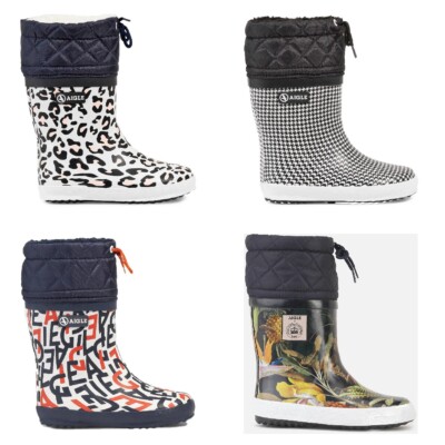 Aigle Giboulee Print Kinder Gummistiefel | Stiefel | Wellingtons | Naturkautschu