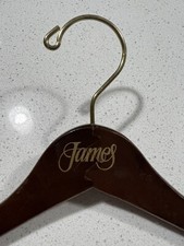 RARE 1 JAMES MCM Hollywood Regency Coat Clothes Suit Wedding Tux Wood Hanger