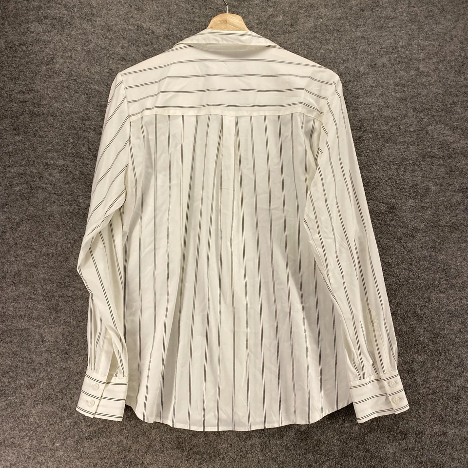 Camisa H&M Mujer 12 Rayas Blancas Cuello Abotonado Manga Larga Informal Cómoda Foto 2 de 4