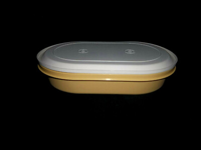 Tupperware Harvest Gold and Almond 3 pc Double Server Set