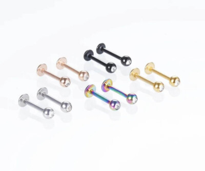 Labret Monroe Piercing Lèvres Tapsi´s – Acier Chirurgical 316L, Zircon Triangulaire – 1,2mm X 6mm, Bille 4mm – Doré