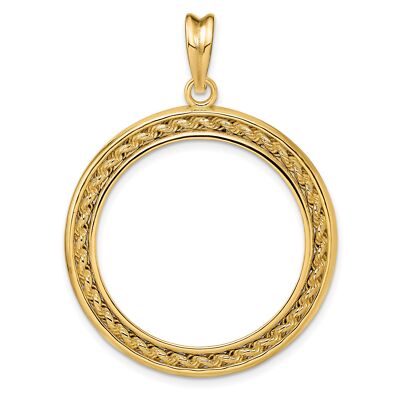 14k Gelbgold ummanteltes Seil Krappen-Set US $10 Liberty Münze Einfassung