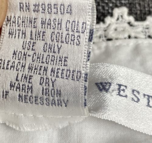 Eileen West 100% COTTON White LAWN WOVEN SHORT GOWN size: Large - Picture 6 of 6