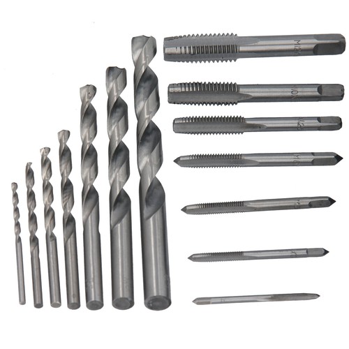 Gewindebohrer Kernlochbohrer Set HSS Spiralbohrer Gewindeschneider M3-M12 14-tlg - Bild 3 von 6