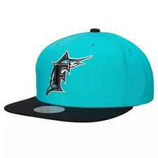 MENS MITCHELL & NESS MLB EVERGREEN SNAPBACK COOP MARLINS - TEAL