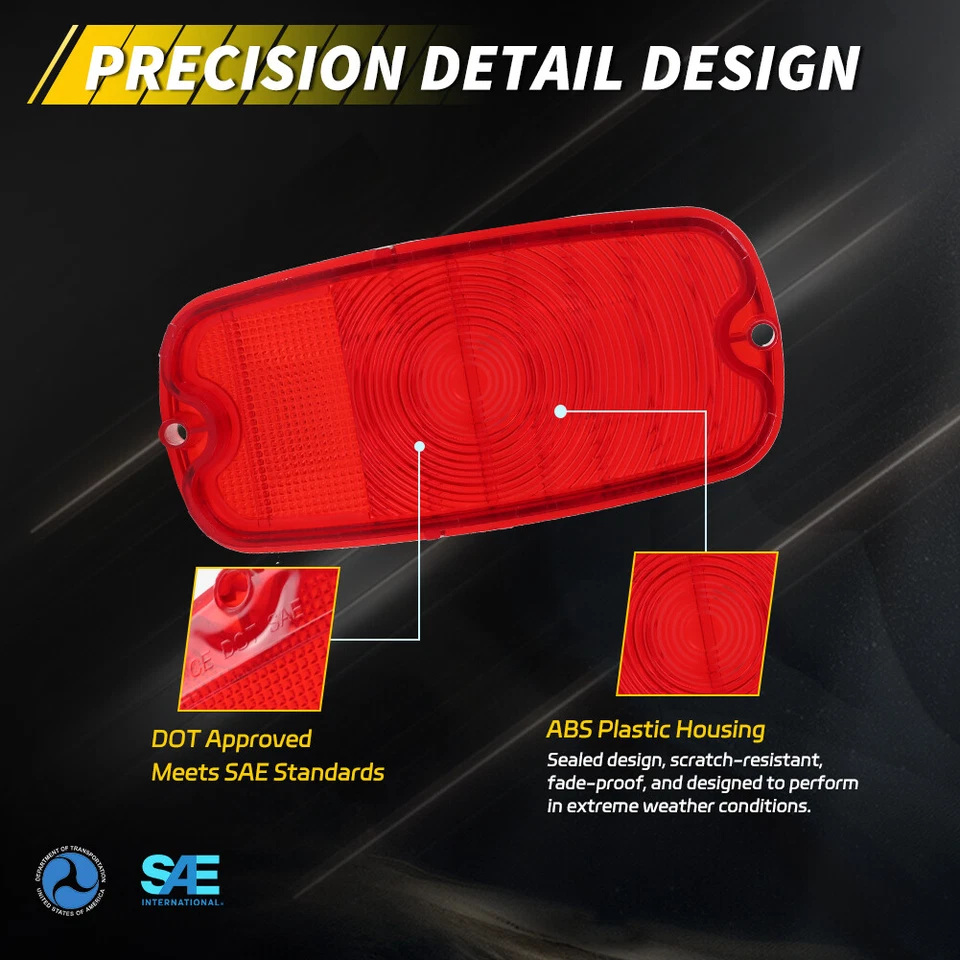 Lentes de luz trasera roja con juntas para camioneta Chevy/GMC Fleetside 1960-1966 Foto 4 de 4