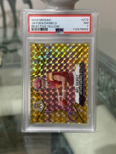 2024 Panini Mosaic NFL Debut Jayden Daniels #272 Reactive Yellow Mosaic Prizm
