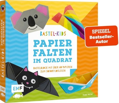 Papierfalten im Quadrat   Bastel-Kids Bastelblock mit über 40 Papieren zum So...