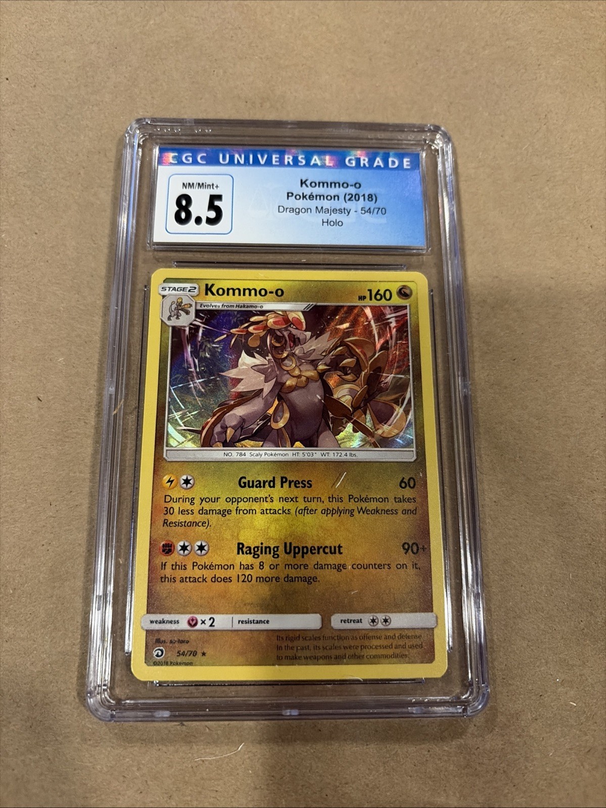 Pokémon TCG Kommo-o Card Dragon Majesty Holo 54/70 CGC 8.5 Near Mint /Mint+