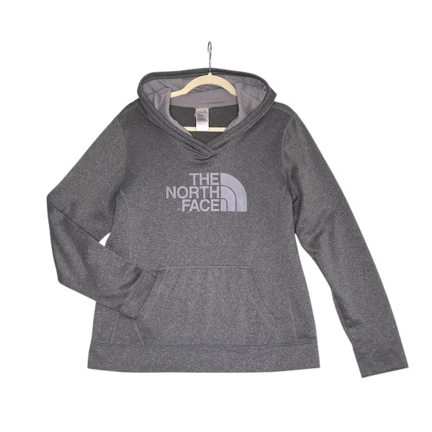 THE NORTH FACE Half Dome Pullover Hoodie Women L Gray Outdoor Travel Camping