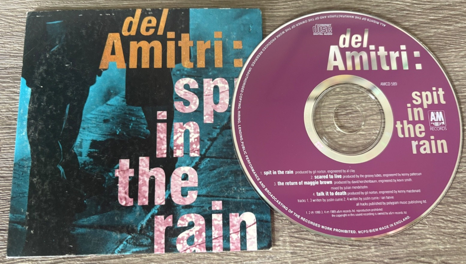 DEL AMITRI - Spit In The Rain : Four Track  CD Maxi Single 1990