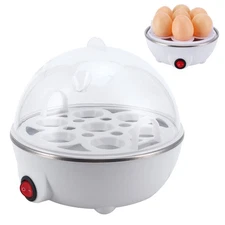 Electric Egg Cooker 7 Eggs Rapid Egg Boiler Steamer Poacher with Auto Shut-off