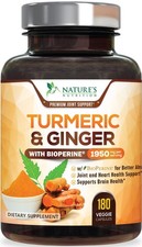 Turmeric Curcumin Supplement - 95% Curcuminoids with 180 Count (Pack of 1) 