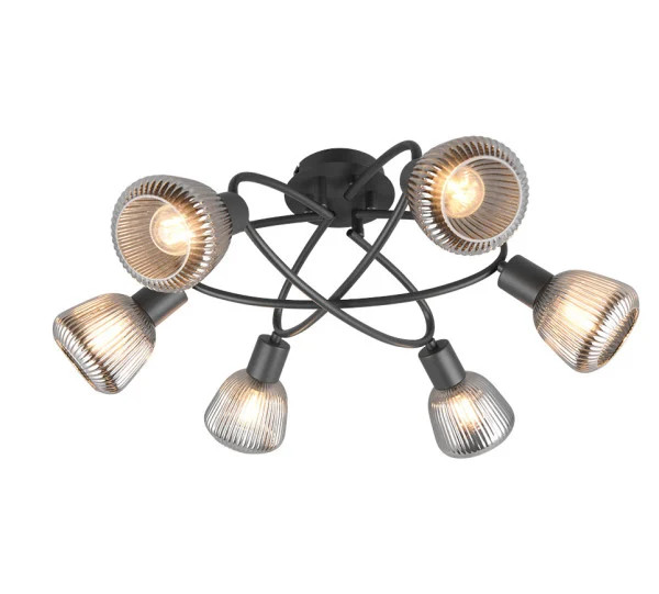 Trio Leuchten Led Deckenleuchte Tarifa 6Xe14 Metall/Glas Deckenlampen &-image