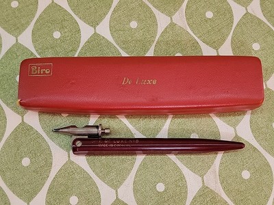 Vintage Biro Del Luxe No.6 Kugelschreiber im Original Etui rot