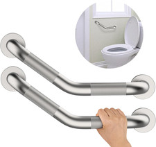 16 Inch Angled Shower Grab Bar, 2 Pack anti Slip Satin Brushed Nickel Bathroom