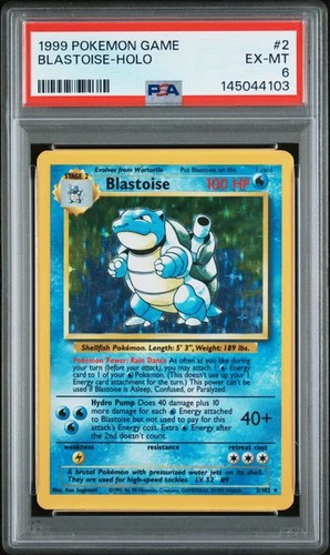 Pokémon TCG Blastoise Holo Rare Card 2/130 2000 Base Set PSA 6