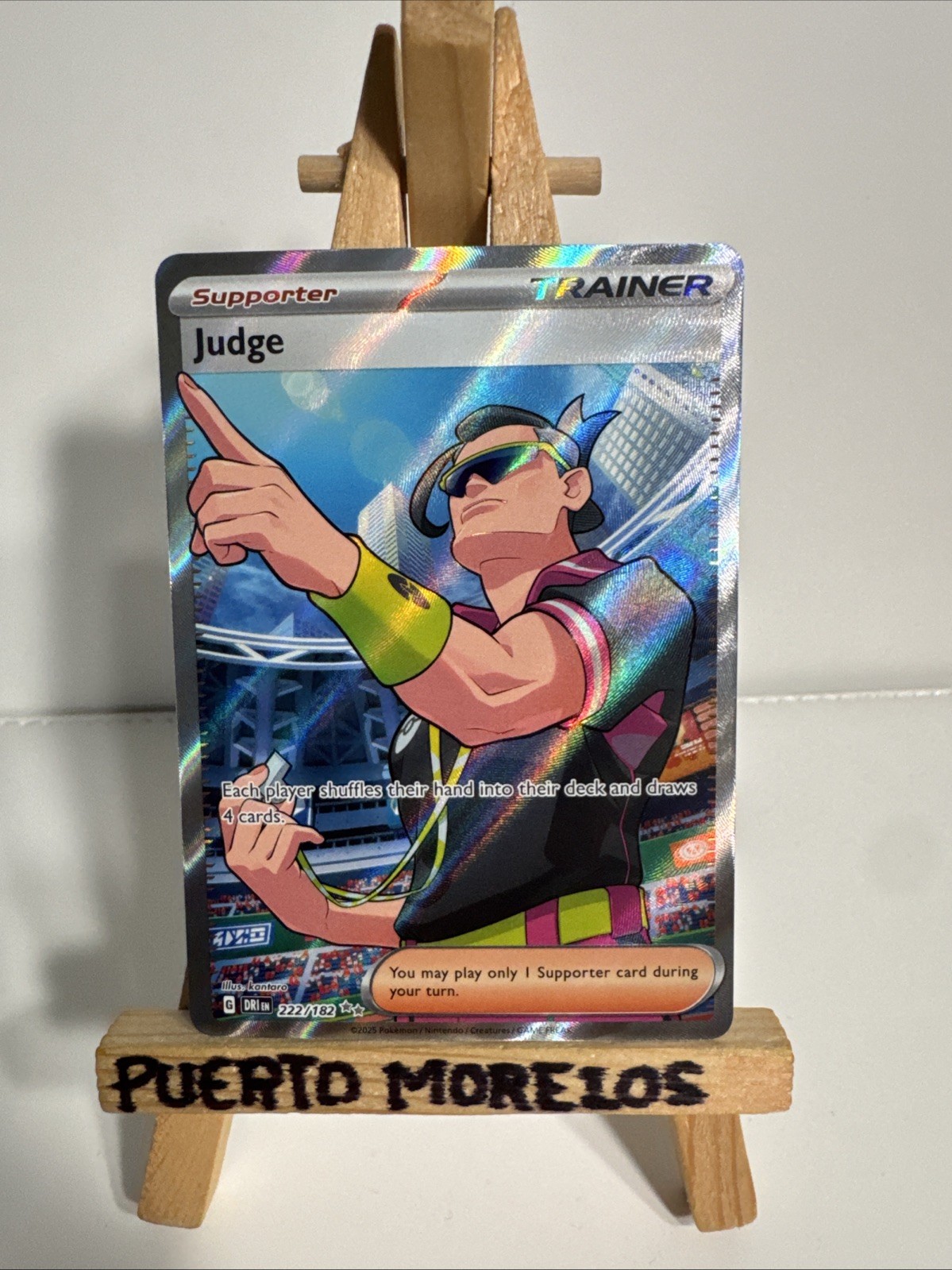 Pokémon Judge Trainer Ultra Rare Holo Card 222/182 Destined Rivals EN