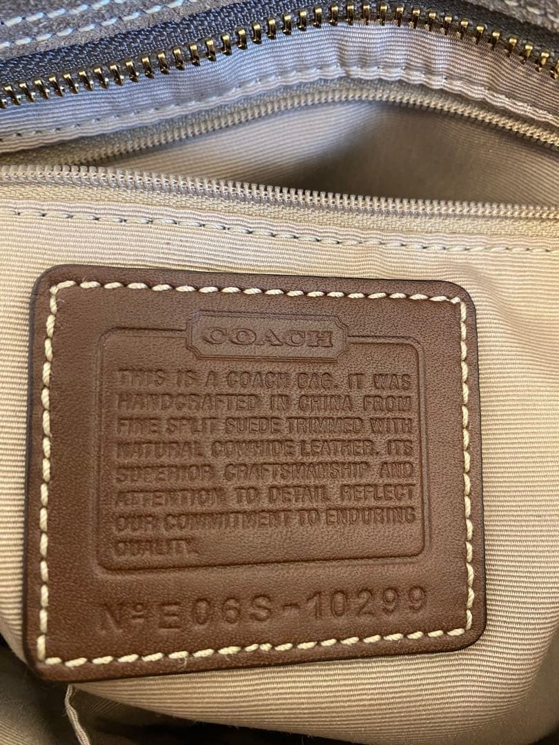 Patchwork Hampton Bag COACH Suede Leather Beige G… - image 21