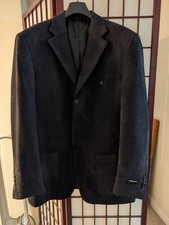 Giorgio Armani Men's Black Tweed Blazer Pure New Wool Silk Size 54