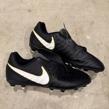 Nike JR Tiempo RIO IV FG Black Soccer Cleats 897731-002 Youth Size 6Y