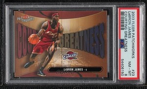 2003-04 Fleer Patchworks Courting Greatness LeBron James #23CG PSA 8 Rookie RC