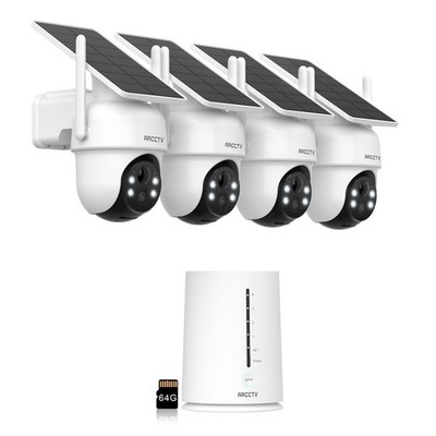 ARCCTV 4MP Wlan Solar Akku Überwachungskamera Set Außen Kabellos Wlan Kameras