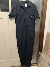 Womens XL Dickies Short Sleeve Coveralls Black Temp-IQ