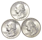 Choice Unc 1954 P+D+S Washington Quarter Gem BU Collection Lot Set