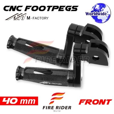 40mm Adjustable Black Rider Foot Pegs SHINOBI For YZF R6 17 18 19 20 21