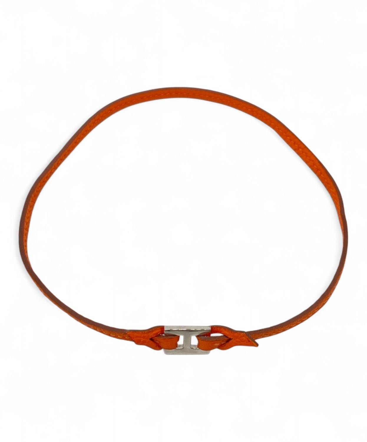 HERMES Tiret Leather Bracelet with Chain 5797 Authentic Luxury Accessory