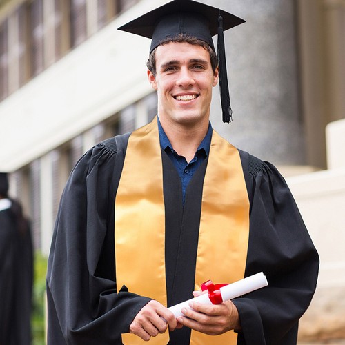 2 pezzi abito laurea fasce laurea onore fascia unisex stola liscia fascia grado - Foto 4 di 12