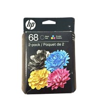 HP 68 Black Tri-Color Ink Cartridge 2-Pack OEM High-Quality Printing Exp 6/26