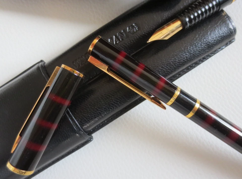 Waterman Laureat I, Füllhalter + Rollerball + Lederetui, frühe 1980er-Jahre - Bild 3 von 4