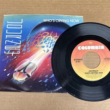 45 rpm Vintage 7” Vinyl Single Record Jukebox Journey Who’s Crying Now
