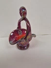 Rare Vintage Fenton Glass Ruby Red Carnival Diamond Basket