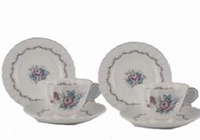 vintage Royal Doulton Chelsea Rose?bone china tacups saucers & 2 dessert plates