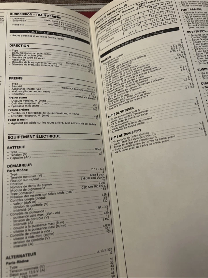 Jeep cj7 2.1 Diesel Cj 7 Renegade Standard fiche technique Reglatech 5pages 1991 - Photo 3/3