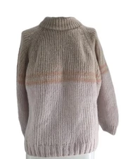 Xirena Women's Sweater Medium Pink Alpaca Blend Fisherman Crew