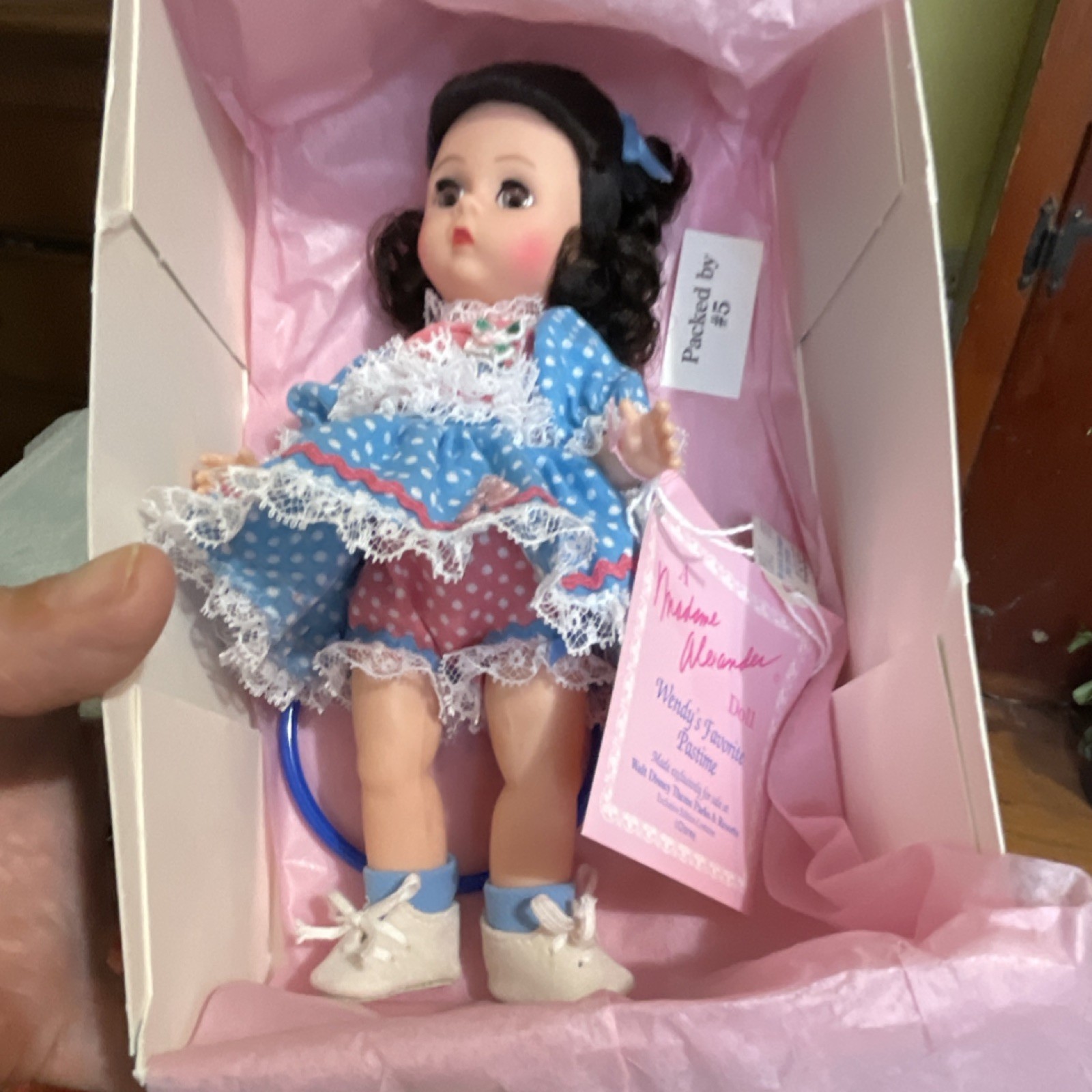 Madame Alexander Wendy's Favorite Pastime Doll 8in Dark Brown Hair Blue Eyes Di…