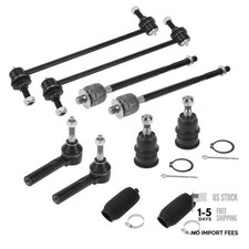 10 Pcs Front Suspension Kit Inner Outer Tie Rod Ends Front Sway Bar Link
