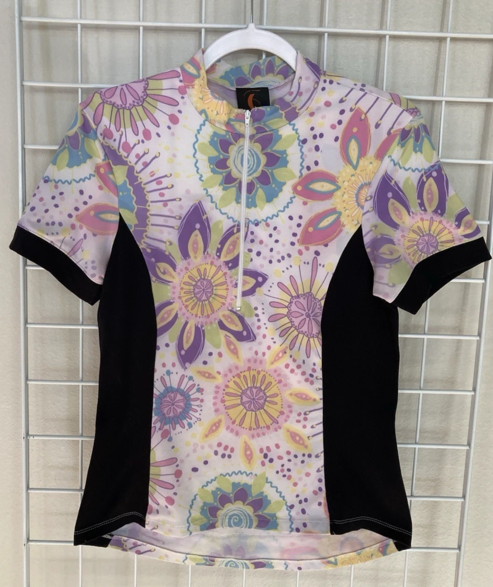Maillot Cyclisme Femme Sheila Moon Manches Longues Motif Floral - Taille XXL - Neuf Avec étiquettes
