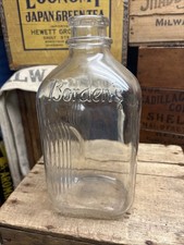 Vintage Glass Half Gallon Milk Bottle Borden's Dairy Borden Bordens