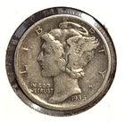 Semi Key Date 1935 D Mercury Silver Dime VF to XF