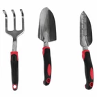 Garden Tools Set 3 Piece Cast Aluminum Heavy Duty Gardening Kit Rubber Anti Skid